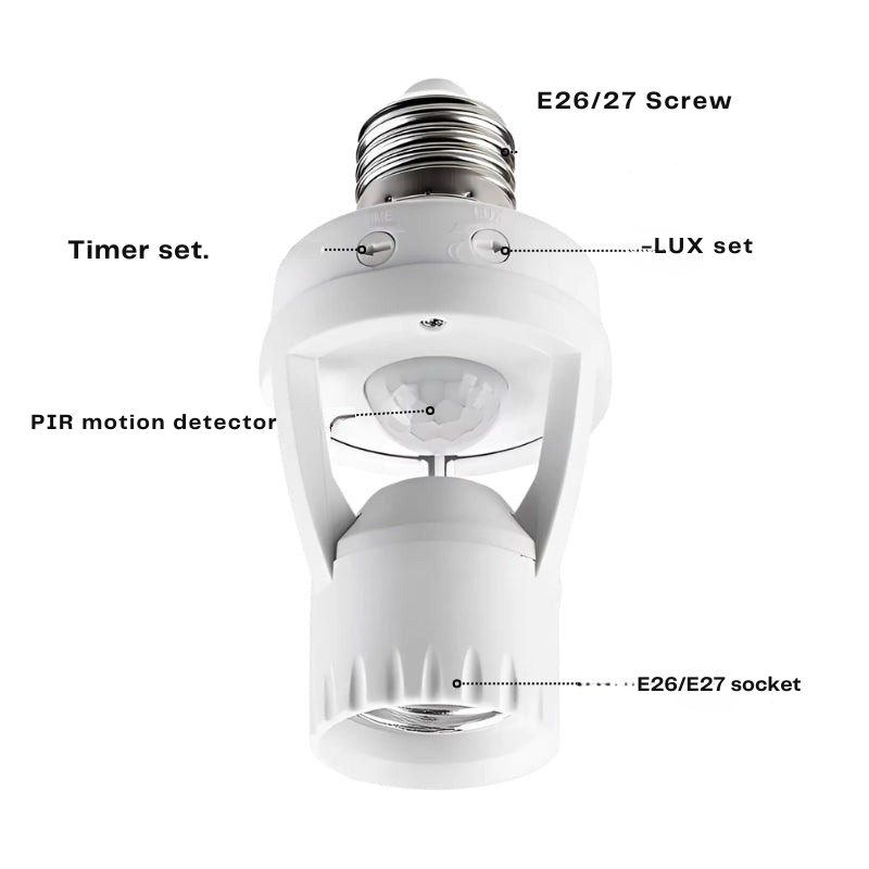 Smart lighting adapter with motion detector 