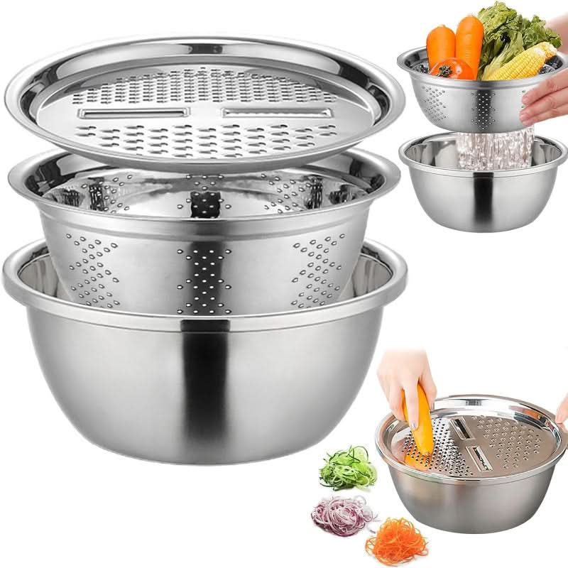 Drain, grate, and cut without changing the accessory 