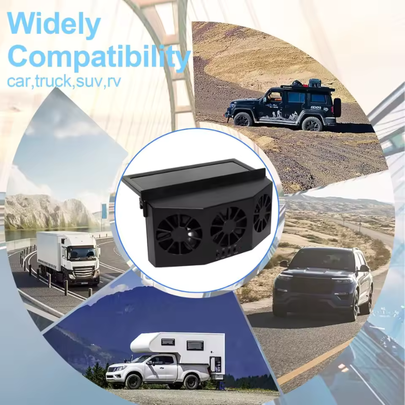 מאוורר שמש לרכב עם טעינת USB — תמונה 6