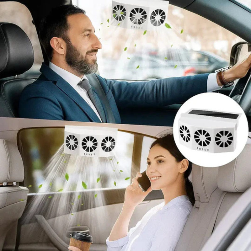 מאוורר שמש לרכב עם טעינת USB