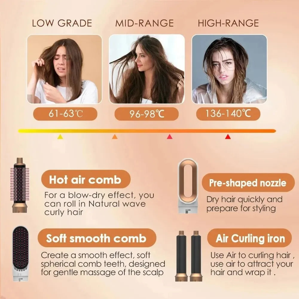 Fésülje, simítsa és szárítsa meg egyetlen 5 az 1-ben készülékkel 