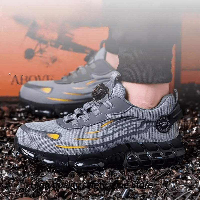 Henner Z90 Scarpe di sicurezza ultraleggere e resistenti all'usura con fibbia rotante a punta in acciaio 